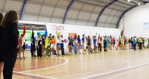 Nacional de Patinagem Artística no pavilhão do Clube de Futebol de Sassoeiros