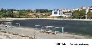 Novo sintético no antigo campo do GC 1º de Maio de Agualva