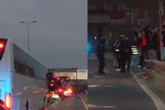 Adeptos do Benfica impedem passagem da comitiva do Real Madrid